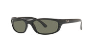 Thumbnail for Ray-Ban Men's RB4115 Rectangular Sunglasses, Black/Polarized Green, 57 mm