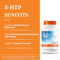 Thumbnail for Doctors Best 5-HTP, Supports Mental & Emotional Well-Being, Non-GMO, Gluten Free, Soy Free, Vegan 180 Veggie Caps