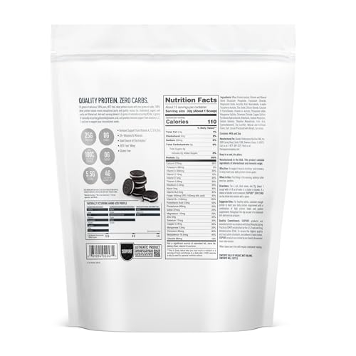 Isopure Zero Carb 100% Pure Whey Isolate Protein Powder, Lactose Free, Gluten Free, With Vitamins, Cookies & Cream, 25g Protein Per Serving, 1 Lb, 15 Servings (Packaging May Vary)