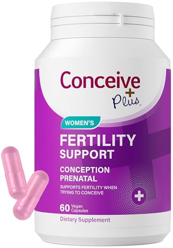 CONCEIVE PLUS Women's Fertility Support: Conception Fertility Supplement for Her, Aids Hormonal Balance, Folic Acid, B1 B2 B3 B6 B12, Zinc, Biotin, Non-GMO, Vegan Prenatal Vitamin, 30 Days