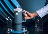 Thumbnail for STANLEY Quencher H2.0 Tumbler with Handle and Straw 40 oz | Flowstate 3-Position Lid | Cup Holder Compatible for Travel | Insulated Stainless Steel Cup | BPA-Free | Stormy Sea