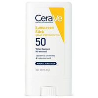 Thumbnail for CeraVe Mineral Sunscreen Stick SPF 50, Broad Spectrum SPF + Hyaluronic Acid + Ceramides, Titanium Dioxide & Zinc Oxide, 100% Mineral Face Sunscreen Stick, Fragrance Free & Oil Free