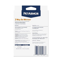 Thumbnail for PetArmor 7 Way De-Wormer for Dogs, Oral Treatment of Tapeworm, Roundworm & Hookworm, Dewormer for Puppies & Small Dogs (6-25 lbs), Worm Remover (Praziquantel & Pyrantel Pamoate), 2 Flavored Chewables