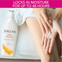 Thumbnail for Jergens Ultra Healing Dry Skin Lotion, Hand and Body Moisturizer for Quick Absorption into Extra Dry Skin with Hydralucence Blend, Vitamins C, E and B5, White, 32oz