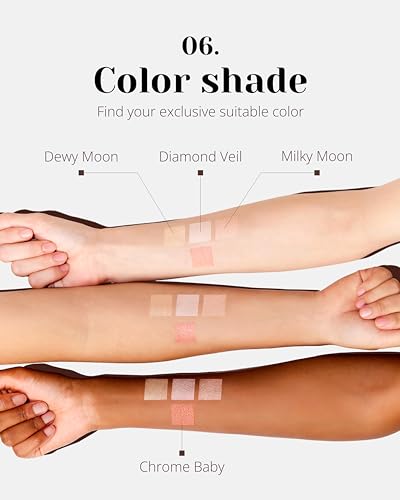 Glint Dewy Highlighter (Diamond Veil, 0.08oz) - Luminous Glow, Infused with Micropearls, Shiny Illuminator. Rich Pigment & Silky Touch, Korean Makeup.