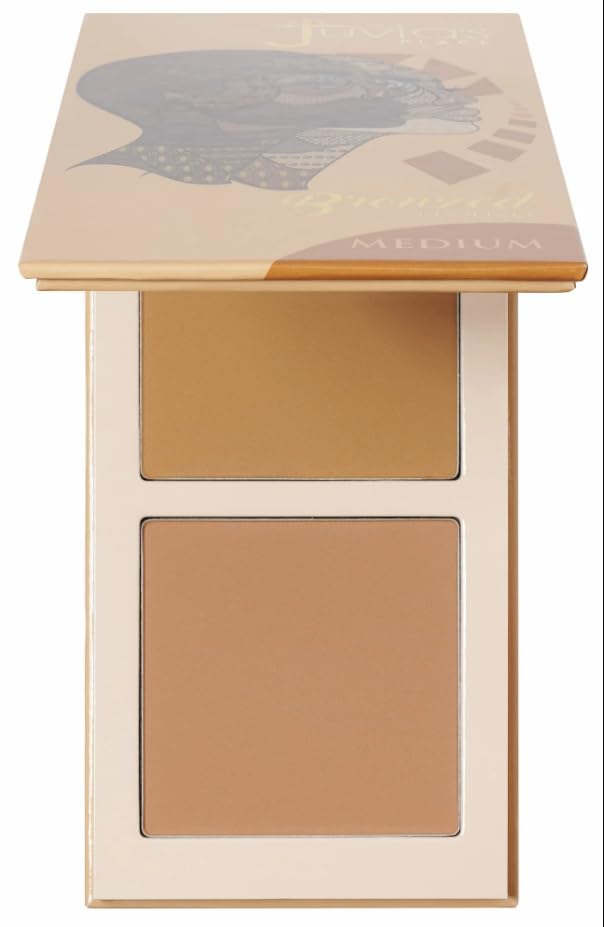 Juvia's Place Bronzed Duo Bronzer Medium - Soft Matte, Contour, Bronzer Pressed Powder, Long-Wearing & Buildable Bronzing Powder - Suitable for Medium Skin Tone