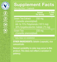 Thumbnail for The Vitamin Shoppe Green Tea Extract 250MG (30 EGCG), Antioxidant Supplement That Supports Cellular Cardiovascular Health Weight Management, Fights Free Radicals (300 Capsules)