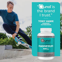 Thumbnail for Qunol Magnesium Capsules 420mg, 100% DV, High Absorption Magnesium Supplement, Extra Strength, Bone and Muscle Health Supplement, 180 Count