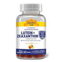 Thumbnail for Country Life Lutein Gummies with Lutemax 2020, 60 Ct, Chewable Natural Eye Support Supplement, Marigold Lutein, Zeaxanthin, Eye Health & Macular Support, Non-GMO, Natural Fruit Pectin, Vegan