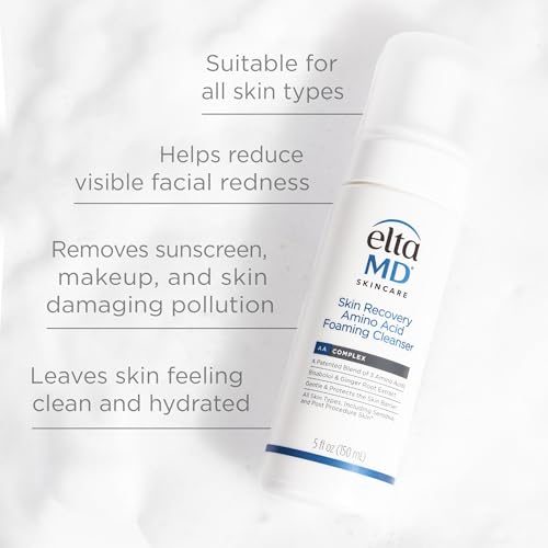 EltaMD Skin Recovery Amino Acid Foaming Facial Cleanser, Gentle Face Cleanser for Sensitive Skin, 1.0 Fl Oz