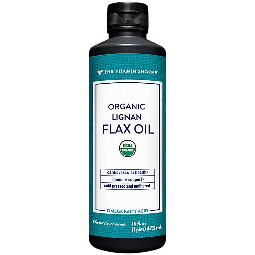 Vitamin Shoppe - Certified Organic Flax Oil High Lignans, 16 fl oz liquid