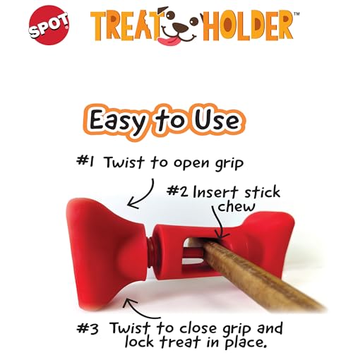 SPOT Treat Holder- Safety Device Bully Stick Holder & Yak Cheese Holder for Small and Medium Dogs, to Help Prevent Choking, 4.5in