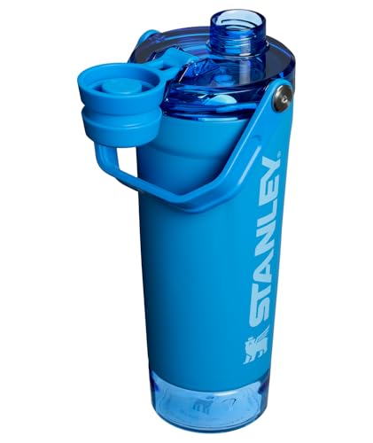 STANLEY Vitalize Shaker Bottle 20 oz | Leakproof Insulated Stainless Steel Shaker Cup | Base Storage and Twist On Fast Flow Lid | Protein Shakes and Pre Workout Powder | BPA-Free | Azure