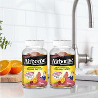 Thumbnail for Airborne 750mg Vitamin C Gummies for Adults, Immune Support Gummies with Powerful Antioxidants VIT C & E, Caffeine Free - 2x63ct Bottle (42 Servings), Assorted Fruit Flavor