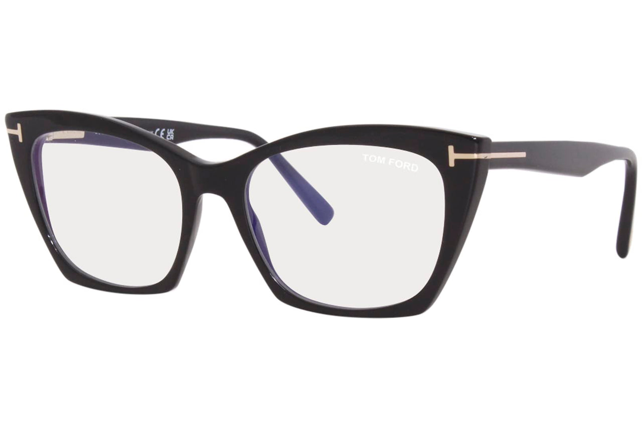 Tom Ford FT 5709-B BLUE BLOCK Shiny Black 54/17/140 women Eyewear Frame