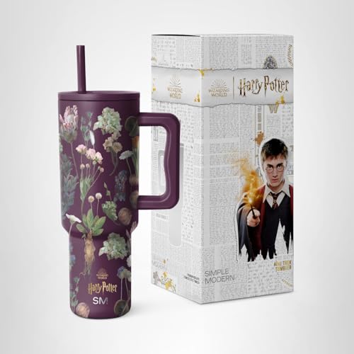Simple Modern Harry Potter 40 oz Tumbler with Handle and Straw Lid | Insulated Reusable Stainless Steel Water Bottle Travel Mug | Gift for Women Men Him Her | Trek Collection | 40oz | Herbology