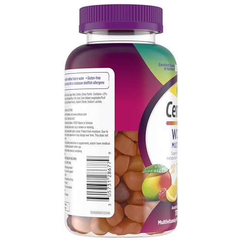 Centrum MultiGummies Gummy Multivitamin for Women, Multivitamin/Multimineral Supplement with Vitamin D3, B and Antioxidants, Assorted Fruit Flavor - 170 Count