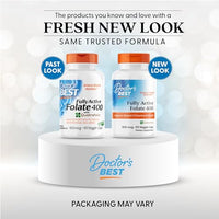 Thumbnail for Doctor's Best Fully Active Folate with Quatrefolic400 mcg, Healthy Mood, Memory, Circulation, Well-Being, 90 VC