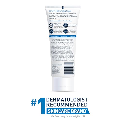 CeraVe Moisturizing Cream, Face Body Moisturizer, Normal to Dry Skin, 8 Fl Oz