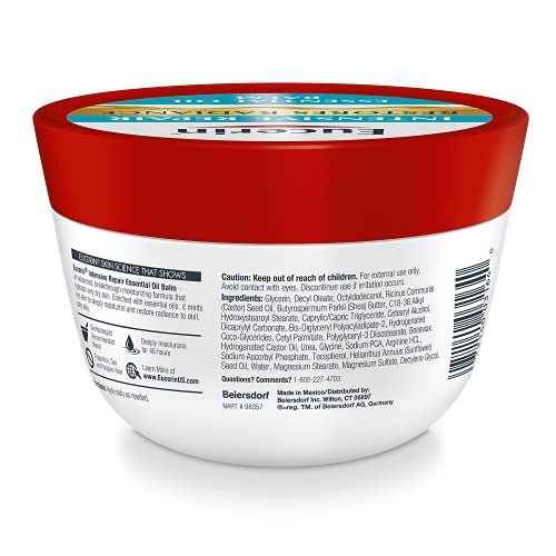 Eucerin Intensive Repair Essential Oil Balm, Body Balm for Very Dry Skin with Skin Essential Oils Shea Butter and Sunflower Oil, 7 Oz, Pack of 1