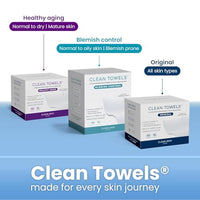 Thumbnail for Clean Skin Club Clean Towels®, 100% USDA Biobased Face Towel, Disposable Face Towelette, Eczema Association Accepted, Makeup Remover Dry Wipes, Ultra Soft, 1 Pack, 25 Ct