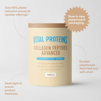 Thumbnail for Vital Proteins Collagen Peptides Advanced, Hydrolyzed Peptides with Hyaluronic Acid and Vitamin C - Vanilla Flavor Powder, 21oz