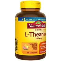Thumbnail for Nature Made Chewable L Theanine 200mg, L-Theanine Supplement for Stress Relief, 50 Chewable Tablets, 50 Day Supply