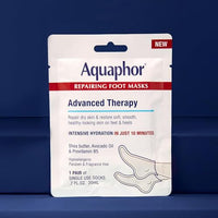 Thumbnail for Aquaphor Repairing Foot Masks, Moisturizing Socks for Dry Feet, Hydrating Foot Care Treatment with Avocado Oil and Shea Butter, Pack of 6