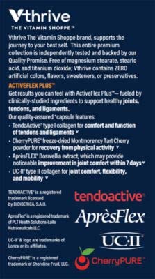 Activeflex Plus Joint Support for Flexibility Mobility, Supports Exercise Recovery, 60 Vegetable Capsules by Vthrive