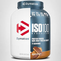 Thumbnail for Dymatize ISO100 Whey Protein Powder Isolate, Chocolate Peanut Butter, 25g of Protein, 20 Servings, 5.5g BCAAs, Less Than 120 Cal., Gluten Free, 1g Fat, 1g Sugar, 2g Carb