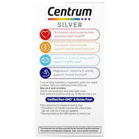 Thumbnail for Centrum Silver Multivitamin for Men 50 Plus, Multimineral Supplement, Vitamin D3, B-Vitamins and Zinc, Gluten Free, Non-GMO Ingredients, Supports Memory and Cognition in Older Adults - 100 Ct