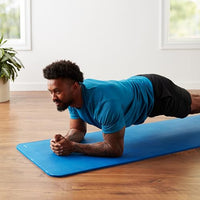 Thumbnail for Amazon Basics Extra Thick Exercise Yoga Gym Floor Mat with Carrying Strap, 74 x 24 x .5 Inches, Blue