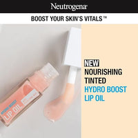 Thumbnail for Neutrogena Hydro Boost Tinted Lip Oil with Hyaluronic Acid, glossy lip oil designed to hydrate & nourish lips while bringing out their natural color, Light Pink, .2 oz