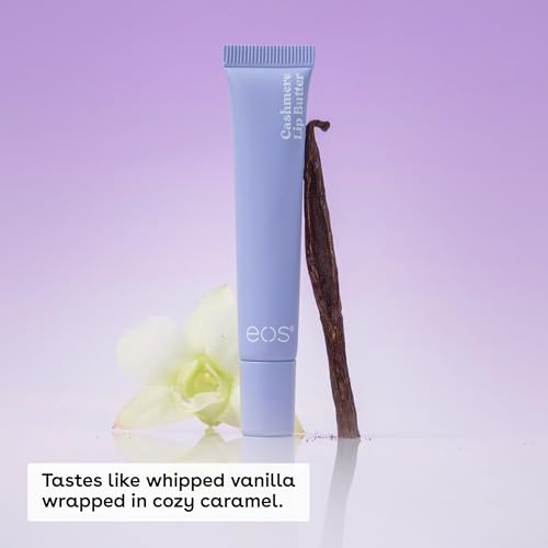 eos Cashmere Lip Butter - Vanilla Cashmere, Plumping Peptides, Smoothing, eos Lip Butter, Shea Butter, Lip Mask, Lip Moisturizer, Soft Lips, 0.35 fl oz