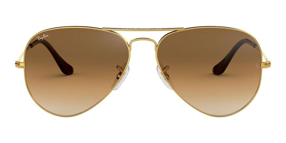 Ray-Ban RB3025 Classic Aviator Sunglasses, Gold/Clear Gradient Brown, 58 mm