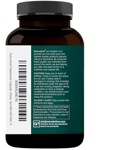 NatureBell 2 Pack Hyaluronic Acid Supplements 2,000 mg | 480 Total Capsules, with MSM & Hydrolyzed Bovine Collagen – 3 in 1 Support for Skin Hydration, Joint Lubrication, Hair, and Eye Health