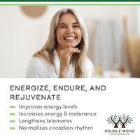 Thumbnail for Double Wood Supplements NAD+ Anti Aging & Cell Regeneration | 500mg of 95% Pure NAD Plus Per Serving, 30 Day Supply | Similar to Nicotinamide Riboside | Third Party Tested, Vegan Safe, Non-GMO