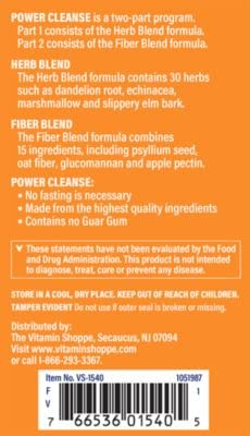 The Vitamin Shoppe AM/PM Power Cleanse - A Unique Blend of Herbs & Fibers for Digestive Health & Regularity - No Fasting - 1 Kit with 120 Tablets for Each Day & Night Set (240 Tablets)