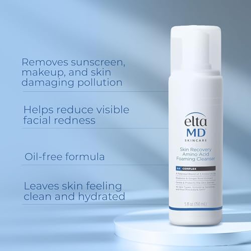 EltaMD Skin Recovery Amino Acid Foaming Facial Cleanser, Gentle Face Cleanser for Sensitive Skin, 1.0 Fl Oz