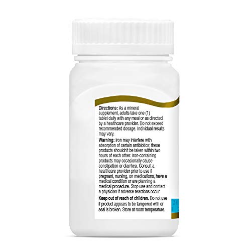 21st Century Iron 65 mg Ferrous Sulfate 325 mg Tablets, 120 Count