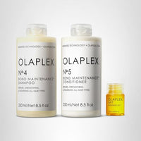 Thumbnail for Olaplex Wash and Shine Hair Kit: No. 4, 5, 7, Shampoo & Conditioner Set | Cleanse, Hydrate, & Control Frizz Up to 72 Hours | Bonding Oil for Shine & Protect | For Coily, Curly, Straight, and Wavy