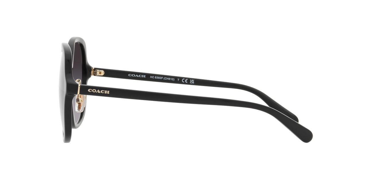 COACH HC8360F Low Bridge Fit Sunglasses, Black/Grey Gradient, 58 mm