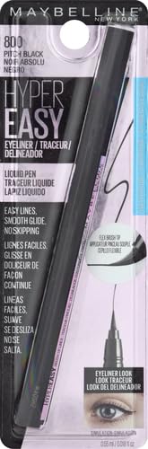 Thumbnail for Maybelline Hyper Easy Liquid Pen No-Skip Eyeliner, Satin Finish, Waterproof Formula, Pitch Black, 0.018 Fl Oz