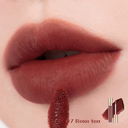 rom&nd MILK TEA VELVET TINT |MLBB|matte liquid lipstick| super stay matte ink| k-beauty|cosmetics|warm color,0.15oz (07 ROSE TEA)