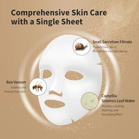 Thumbnail for BENTON Snail Bee High Content Mask Pack (20g / 10 Sheets) - Snail Mucin Face Mask With Bee Venom | Korean Skin Care Face Mask Sheets For Moisturizing, Soothing and Nourishing (2022 Package)
