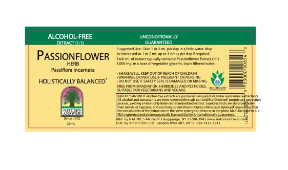 Nature's Answer Passion Flower | Super Concentrated | Liquid Herbal Tincture Supplement Drops | Natural Calming Botanical | Non-GMO | Alcohol-Free, Gluten-Free & Vegan 1oz
