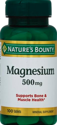 Thumbnail for Nature's Bounty Magnesium, Mineral Supplement, Supports Bone and Muscle Health, 500 mg, Coated Tablets, 100 Count (Pack of 2)