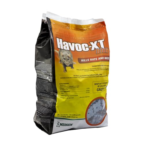 Neogen RODENTICIDE Havoc XT Rat Bait Block Pouch, 8-Pound (00595), blue