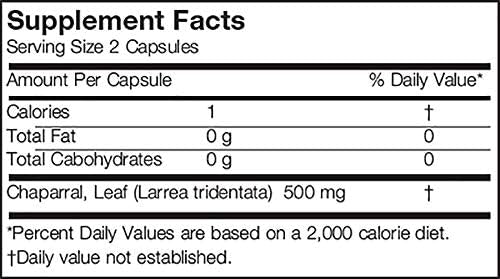 Arizona Natural Chaparral (Larrea tridentata), 500 mg, 180 Capsules