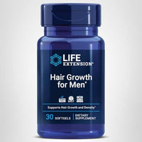 Thumbnail for Life Extension Hair Growth for Men, ActriSave® Prickly pear and Black Rice, VI-SPO® Saw Palmetto, Supports Hair Growth, Fullness and Density, Non-GMO, 1-Daily, Gluten-Free, 30 softgels